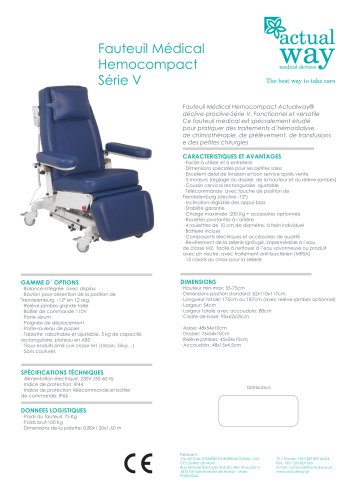 Fauteuil Médical Hemocompact  Série V