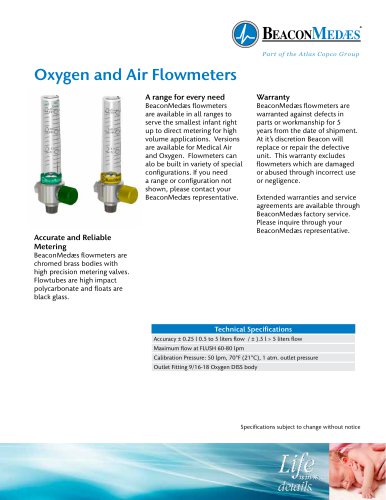 Oxygen and Air Flowmeters