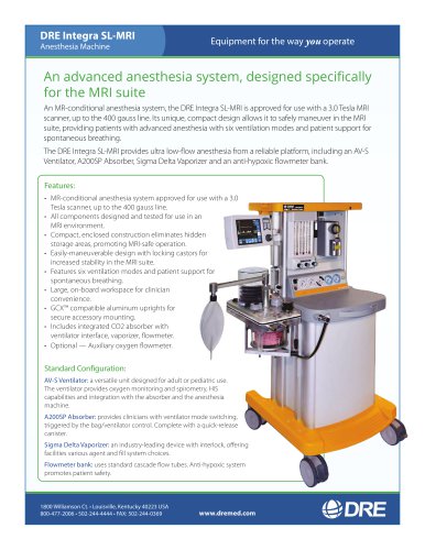 DRE Integra SL-MRI Anesthesia Machine