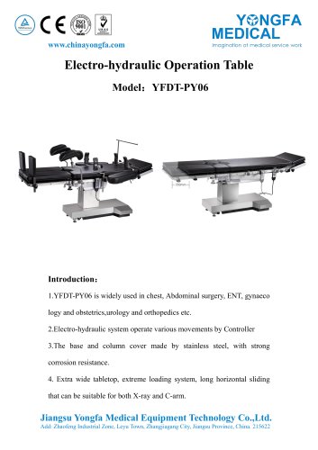 Catalog of YFDT-PY06-Electric Operation Table- YONGFA MEDICAL