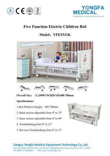 Catalog of YFE5311K Five Function Electric  Bed  -- YONGFA MEDICAL