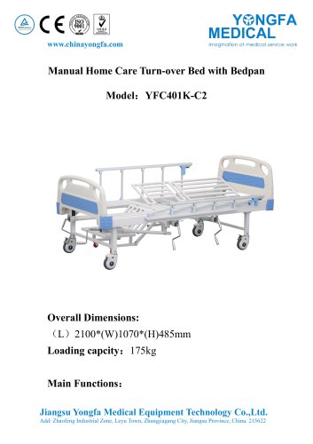 YFC401K-C2 Manual Home Care Turn-over Bed with Bedpan