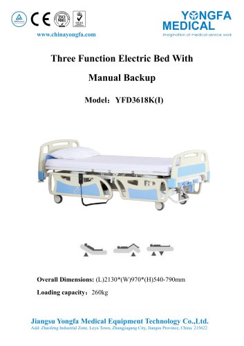 YFD3611K(I) Three Function Electric Bed With Manual Backup