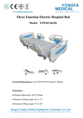 YFD3611K(II) Three Function Electric Hospital Bed