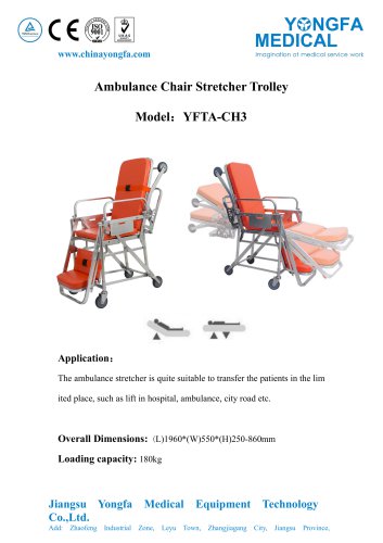 YFTA-CH3 Ambulance Chair Stretcher Trolley