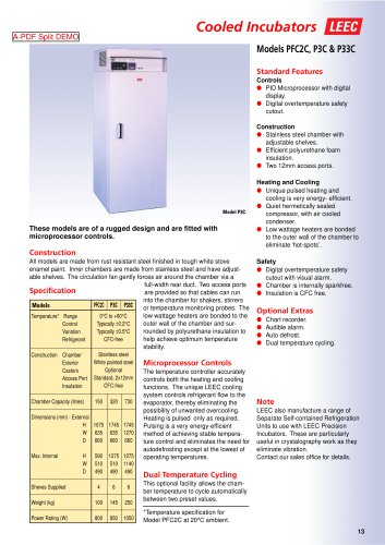 Precision Cooled Incubator brochure