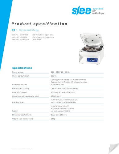 CS I ∙ Cytocentrifuge