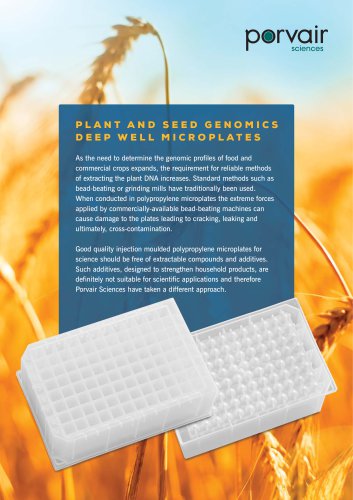 Porvair seed genomics plates flyer