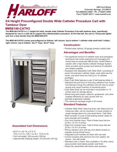 MS6140-CATH3 – DOUBLE COLUMN CATHETER PROCEDURE CART