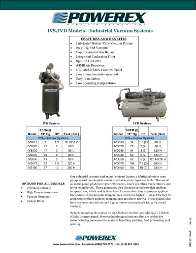 Industrial Vacuum Systems (IVS and IVD)