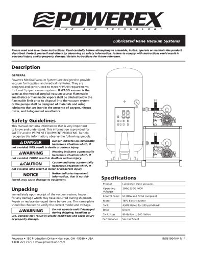 Lubricated Vane Vacuum Systems