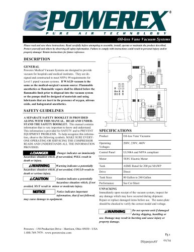 Oil-less Vane Vacuum Systems