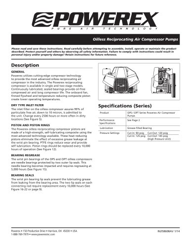 Oilless Reciprocating Air Compressor Pumps