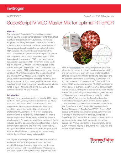 SuperScript IV VILO Master Mix white paper