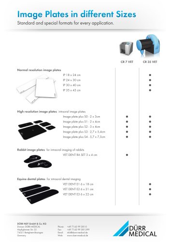 Image Plates in different Sizes