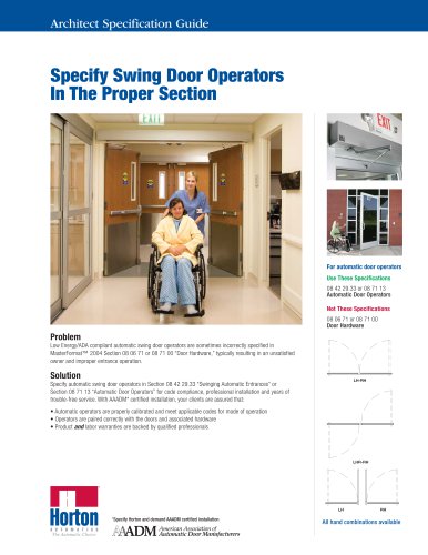 ADA Compliant Swinging - Specify Swings Doors