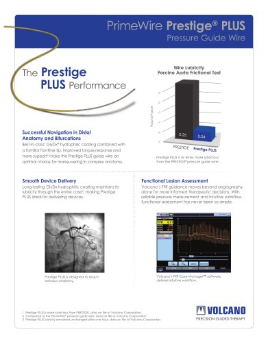 PrimeWire Prestige® PLUS Pressure Guide Wire data sheet