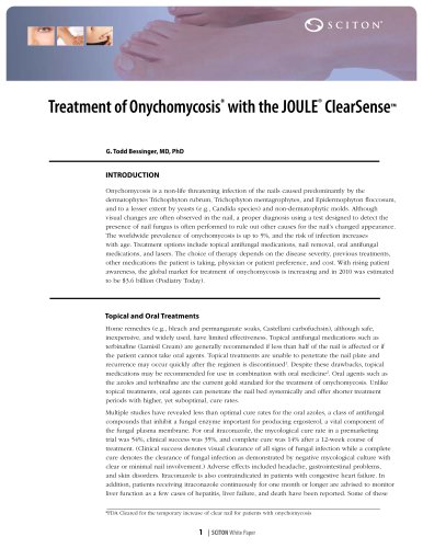 Treatment of Onychomycosis* with the JOULE® ClearSense?