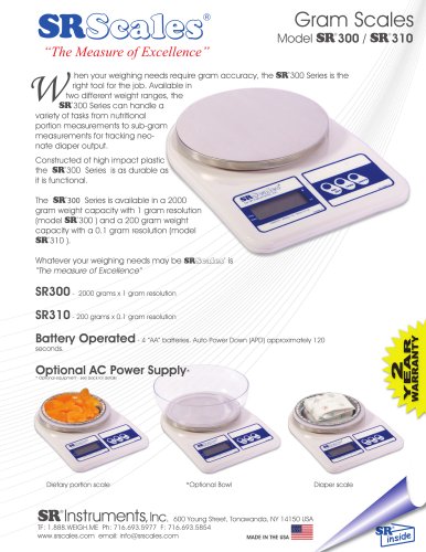 Gram Scales Model SR 300/SR 310