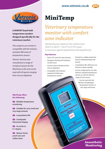 MiniTemp Specification Sheet