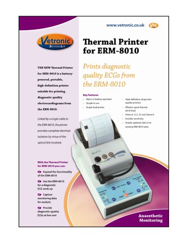 Thermal Printer for ERM-8010 Specification Details