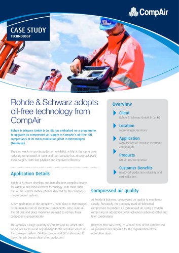 Rohde & Schwarz adopts oil-free technology from CompAir