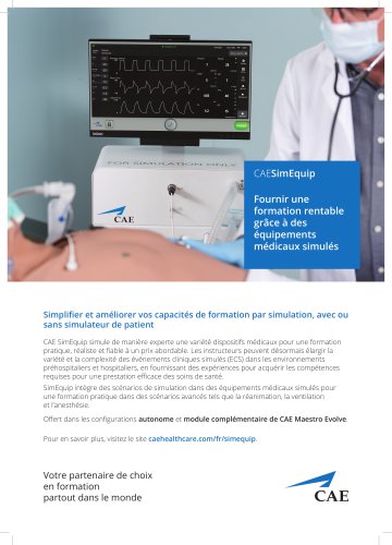 CAE SimEquip équipements médicaux simulés - flyer