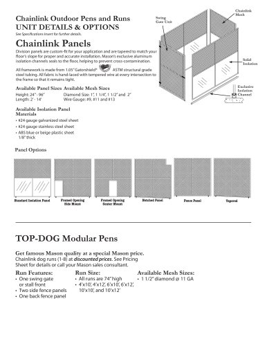 Chainlink Outdoor Pens and Runs UNIT DETAILS & OPTIONS