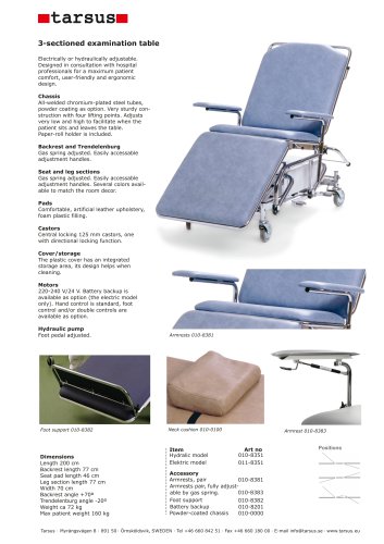 3-sectioned examination table