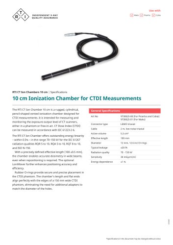 RTI CT Ion Chamber 10 cm