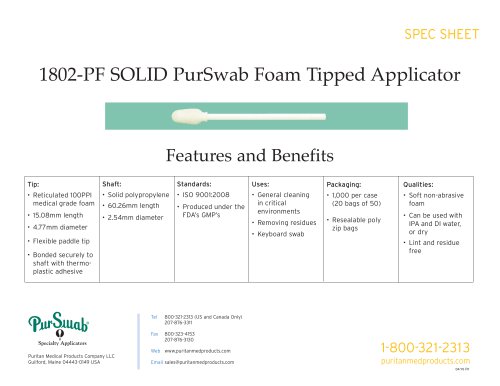 2” Foam Swab - 1802-PF SOLID