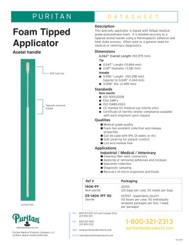 6” Micro Foam Swab - 1406-PF