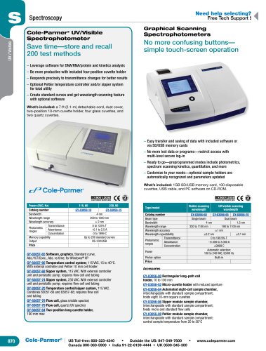 Cole-Parmer@ UV/Visible Spectrophotometer