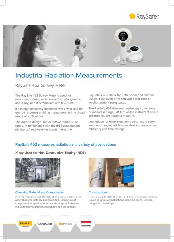 RaySafe 452 Industrial Applications