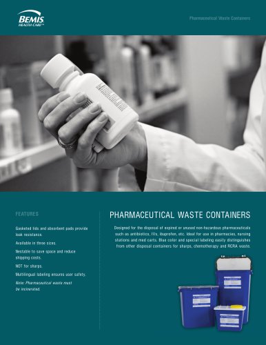 PHARMACEUTICAL WASTE CONTAINERS