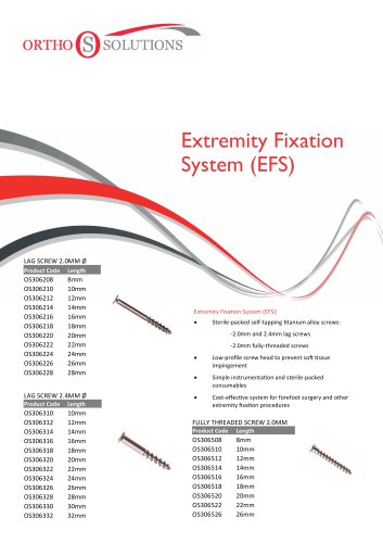 Extremity Fixation System (EFS)