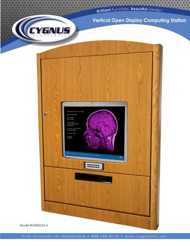 28" Vertical Hallway Computing Station with Open Display