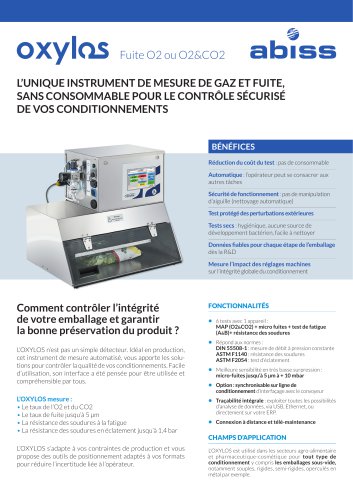 Oxylos FuiteO2CO2 analyseur gaz fuite automatise