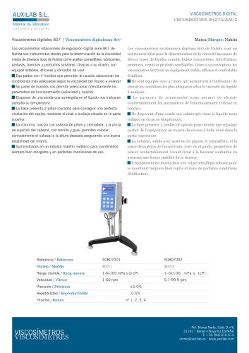 Viscosímetro Digital Modelo 807/2