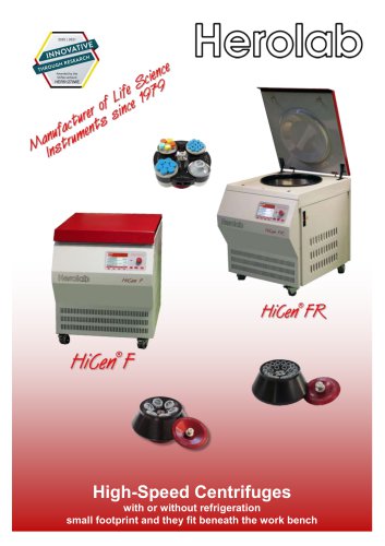 HiCen F / FR - Underbench centrifuges