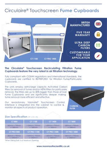 Monmouth Scientific | Circulaire Fume Cupboards