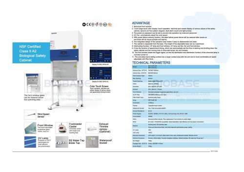 07-08 NSF Certified Class II A2 Biological Safety Cabinet BSC-2FA2-NA BSC-2FA2-GL