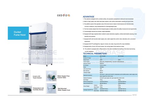 123-124  Ducted Fume Hood BK-FH1200E