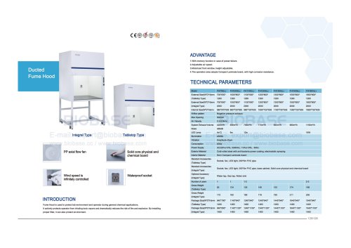 125-126 Ducted Fume Hood FH1000(L) FH1200(L)