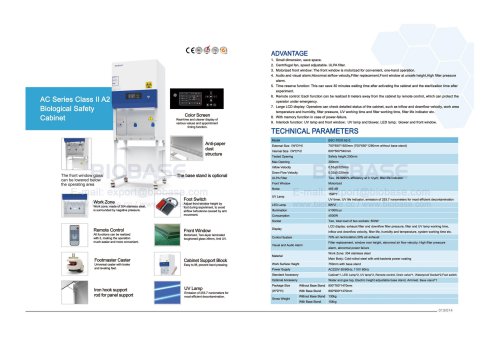 13-14 AC Series Class II A2 Biological Safety Cabinet BSC-700 II A2-Z