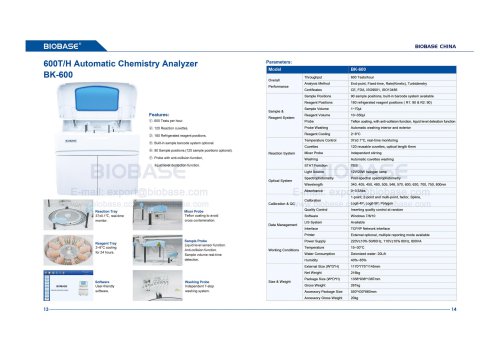 13-14 Automatic Chemistry Analyzer BK-600
