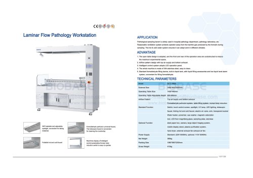 137-138 Laminar Flow Pathology Workstation QCT－1800L
