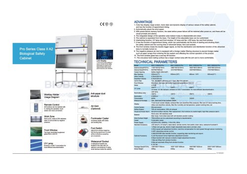 19-20 Pro Series Class II A2 Biological Safety Cabinet