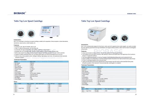 21-22 Table Top Low Speed Centrifuge BKC-TL4C