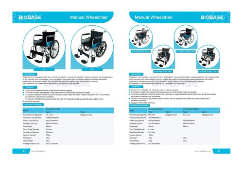 23-24 Manual Wheelchair SYIV100-MFT809
